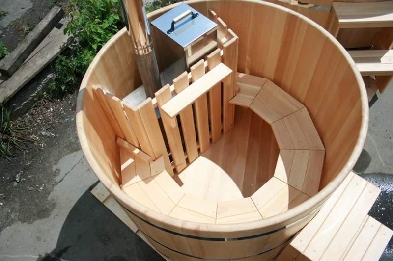 Круглая японская баня «Фурако» со встроенной дровяной печью на 6 человек, 1200x2000 мм (рис.7)